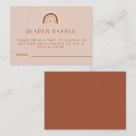 Tarjeta De Recepción Terracota Boho Rainbow Diaper Raffle Baby Shower