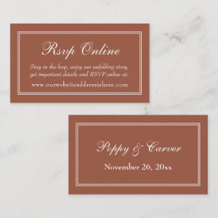 Tarjeta De Recepción Terracota con doble borde RSVP en línea
