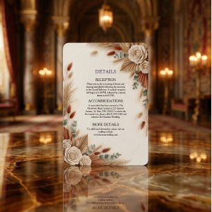 Tarjeta De Recepción Terracota Crema y Salvia Minimalista