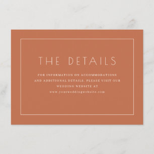 Tarjeta De Recepción Terracota elegante minimalista