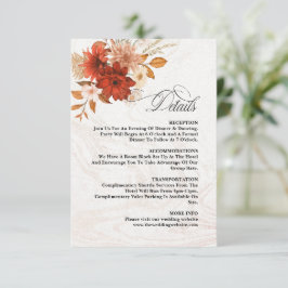 Tarjeta De Recepción Terracota elegante Naranja quemada rústica