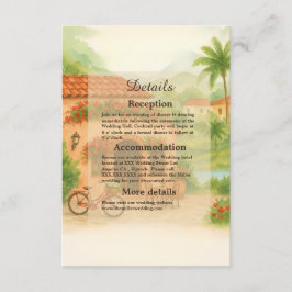 Tarjeta De Recepción Terracota Hacienda Española Boda de Destino