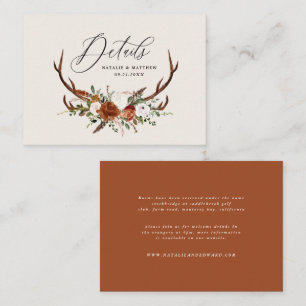 Tarjeta De Recepción Terracota presupuestal floral elegante boda