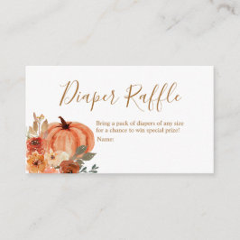Tarjeta De Recepción Terracota Pumpkin Boho Arch Floral Diaper Raffle