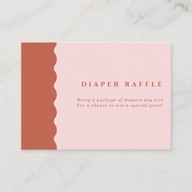 Tarjeta De Recepción Terracota retro y ducha de pañales de onda rosa (Anverso)