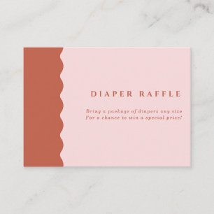 Tarjeta De Recepción Terracota retro y ducha de pañales de onda rosa
