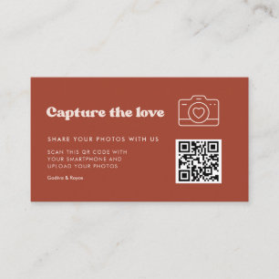 Tarjeta De Recepción Terracota retro y elegante Captura el amor