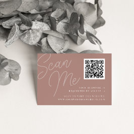 Tarjeta De Recepción Terracota | Script Watermark QR Code RSVP
