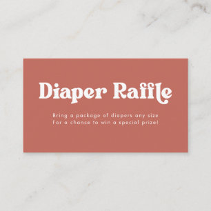 Tarjeta De Recepción Terracota y retro blanco tipo Diaper Raffle