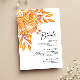 Tarjeta De Recepción Terracotta Boda Rústico Floral Moderno