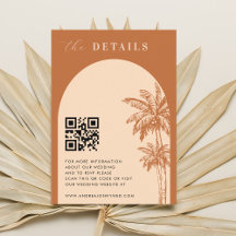 Terracotta Boho Palm Trees QR Código Detalles Boda