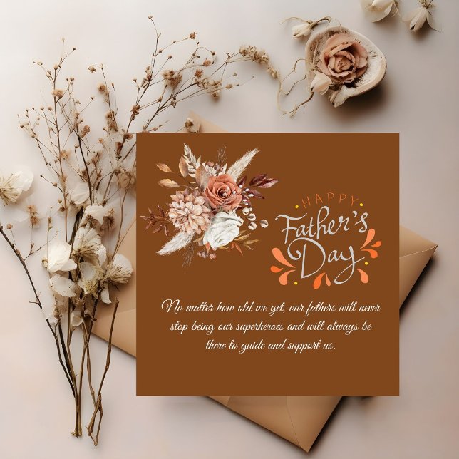 Tarjeta De Recepción Terracotta Boho Pampas Día del Padre Grass (Subido por el creador)
