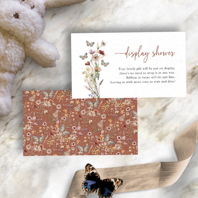 Tarjeta De Recepción Terracotta Boho Wildflower Display Shower (Terracotta Boho Wildflower Display Shower Enclosure Card by Painted Paperie
)
