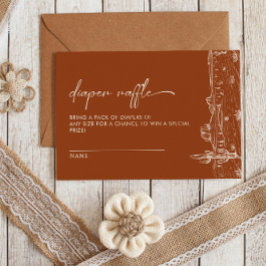 Tarjeta De Recepción Terracotta Cactus Desert Baby Shower Diaper Raffle