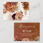 Tarjeta De Recepción Terracotta Floral Boho Boda Honeymoon Wish<br><div class="desc">Fondo de luna de miel de Boda floral de Terracotta o tarjeta de deseo de luna de miel</div>