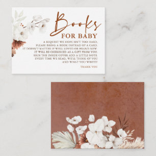 Tarjeta De Recepción Terracotta Floral Book For Baby Baby Shower
