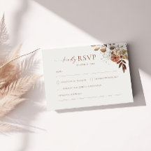 Terracotta Floral RSVP Boda