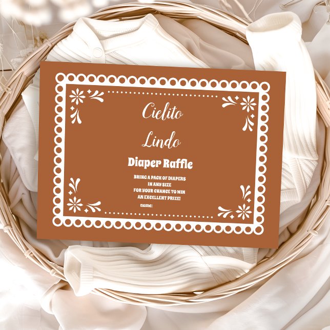 Tarjeta De Recepción Terracotta Mexicana Cielito Lindo Diapper Raffle (Subido por el creador)
