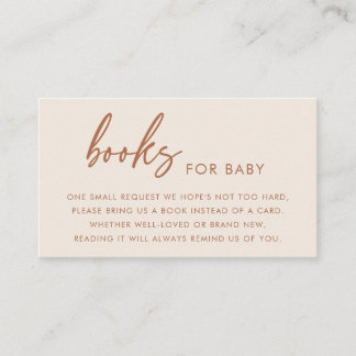 Tarjeta De Recepción Terracotta Modern Minimalist Books for Baby Shower
