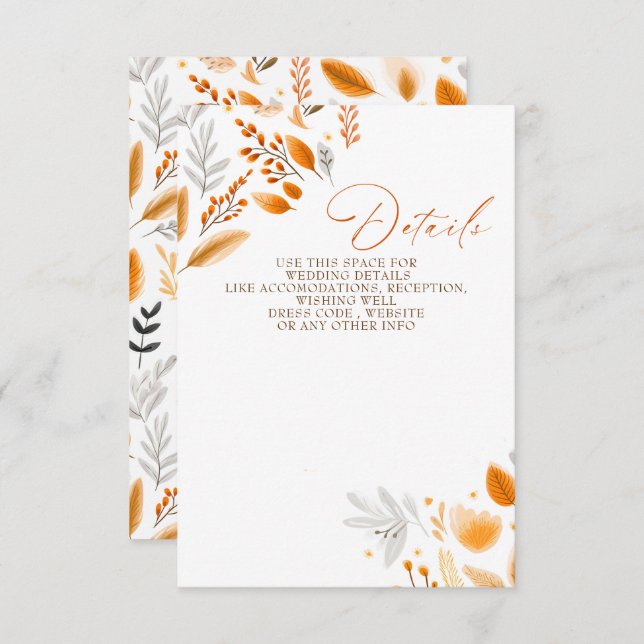 Tarjeta De Recepción Terracotta Modern Script Elegant Fall Wedding (Anverso / Reverso)