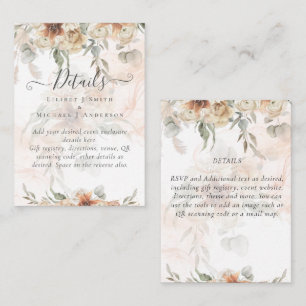 Tarjeta De Recepción Terracotta Pampas Grass BOHO Boda