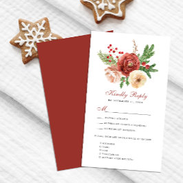 Tarjeta De Recepción Terracotta Rubor Foliage Pink Floral Wedding RSVP