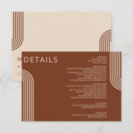 Tarjeta De Recepción Terracotta Rustic Boho Arqueado Boda moderno