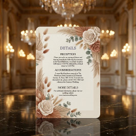 Tarjeta De Recepción Terracotta Rustic Floral Boho 