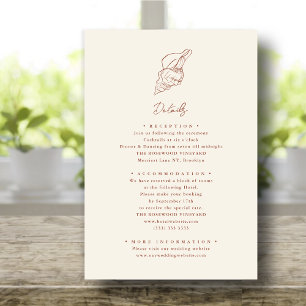 Tarjeta De Recepción Terracotta Seashell Beach Destination Wedding