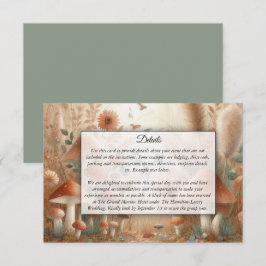 Tarjeta De Recepción Terracotta Toadstool Woodland Magic Boda