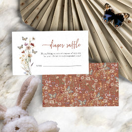 Tarjeta De Recepción Terracotta Wildflower Diaper Raffle