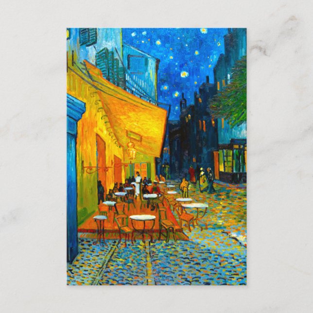 Tarjeta De Recepción Terraza Van Gogh Café de noche (Anverso)