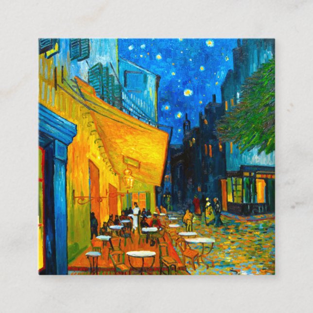Tarjeta De Recepción Terraza Van Gogh Café de noche (Anverso)