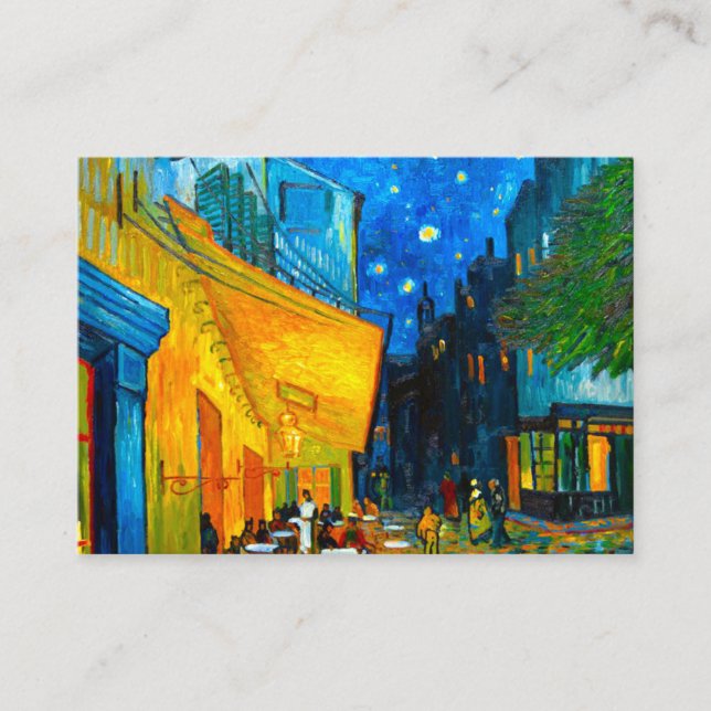 Tarjeta De Recepción Terraza Van Gogh Café de noche (Anverso)