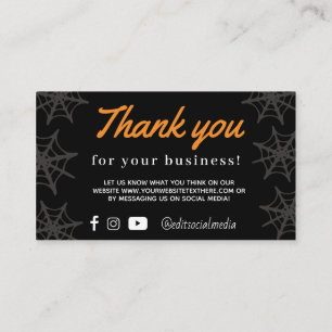 Tarjeta De Recepción Texas Halloween Spider Web Thank Yall