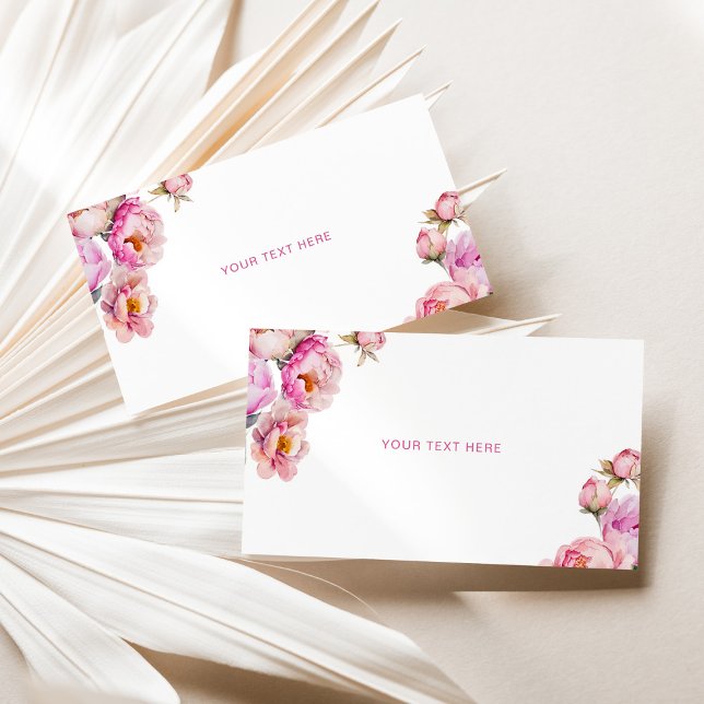 Tarjeta De Recepción Texto de personalizado de peonía rosa de Fuchsia (Subido por el creador)