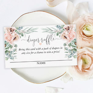 Tarjeta De Recepción Texto del guión del pañal floral rosado de color p