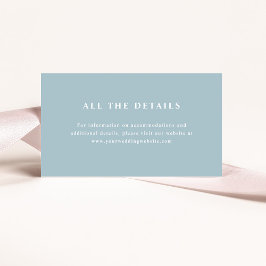 Tarjeta De Recepción Texto elegante azul en polvo | Detalles del Boda