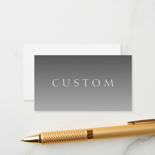 Tarjeta De Recepción Texto elegante en gradiente ombre gris moderno sim (Anverso/Reverso In Situ)