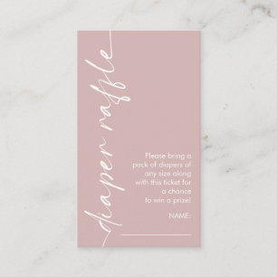 Tarjeta De Recepción Texto girado Rosa polvoriento Diaper Raffle Baby S