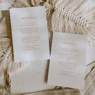 Tarjeta De Recepción Texto simple y elegante   Detalles del invitado de