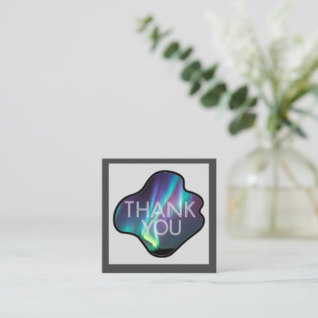 Tarjeta De Recepción Thank You, Aurora Borealis  (Anverso de pie)