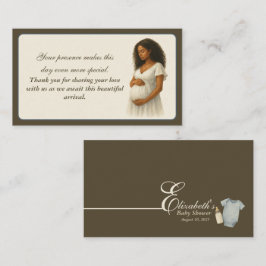 Tarjeta De Recepción Thank You Boho Baby Shower black Mom to be 