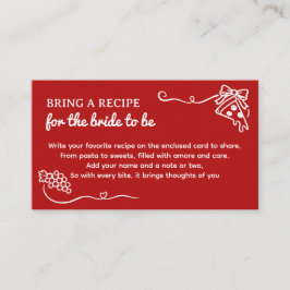 Tarjeta De Recepción That's Amore Bridal Shower Bring a Recipe