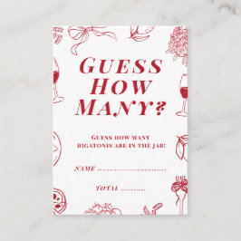 Tarjeta De Recepción That's Amore Bridal Shower Guess how many Game 