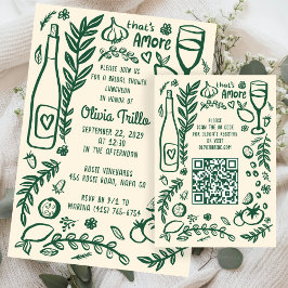 Tarjeta De Recepción That's Amore Italian Food CUSTOM Bridal Shower QR