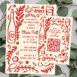 Tarjeta De Recepción That's Amore Italian Food CUSTOM Bridal Shower QR