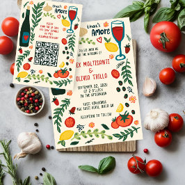 Tarjeta De Recepción That's Amore Italian Food CUSTOM Wedding QR code
