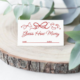 Tarjeta De Recepción That's Amore, Red Doodle Guess How Many Game Card