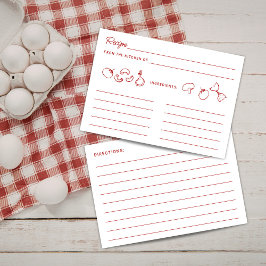 Tarjeta De Recepción That's Amore Red Doodle Recipe Card